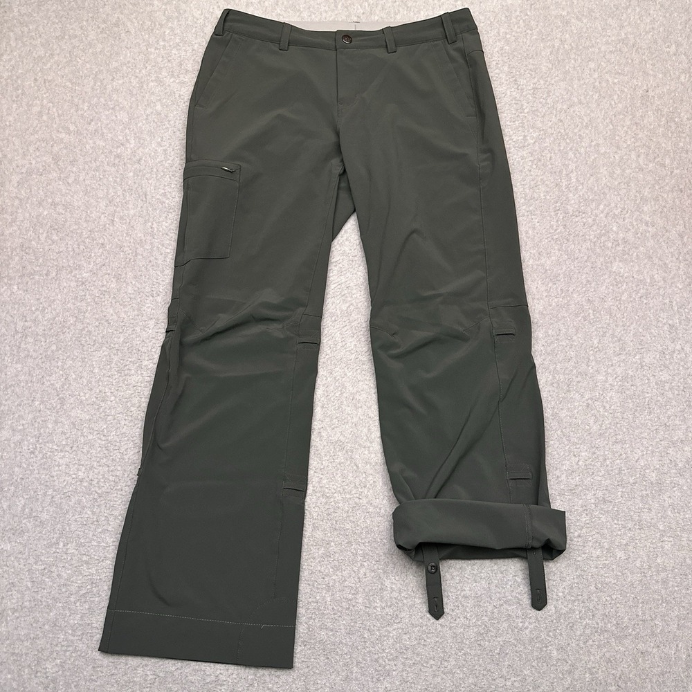REI‎ Co-Op Sahara Roll-Up Pants Womens 10 Gray/Green Hiking Outdoors Adjustable